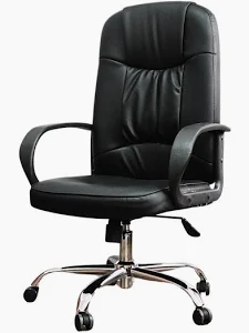Silla 1032 - Brazos Fijos - Respaldo Alto - Base Cromada - Altura Regulable